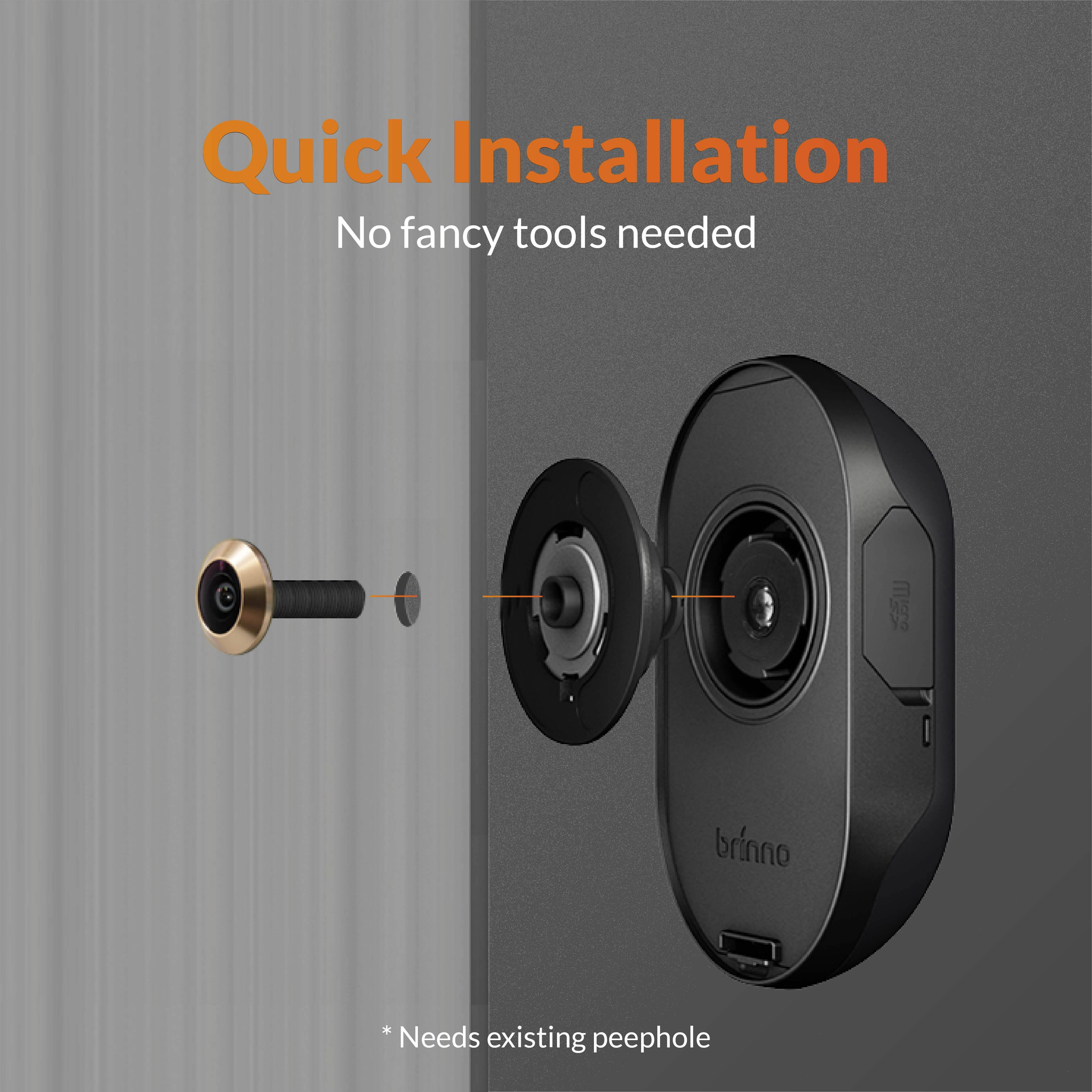 Brinno Front Door Peephole Security Camera SHC500 &ndash; Theft Proof Design &ndash; Superior Battery Life &ndash; No Motion Detection &ndash; No Smartphone Necessary - Quick, Easy Installation