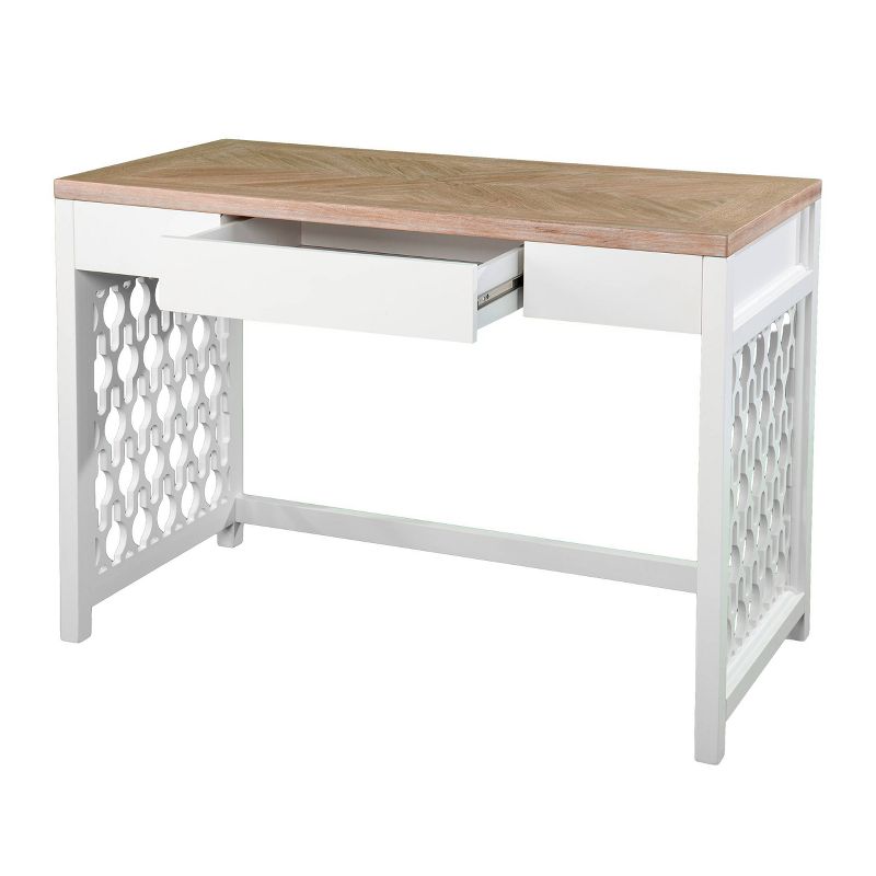 Leine Writing Desk Natural/White - Aiden Lane