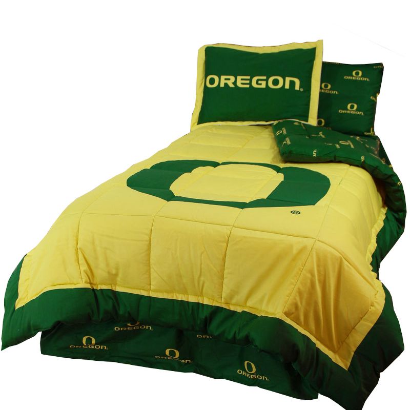 NCAA Collegiate Green 4pc King Bed Sheet Set - Oregon Ducks..