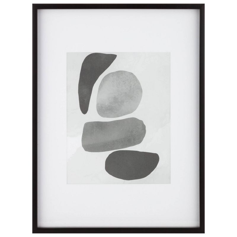 5pc Gallery Wall Frame Set with Decorative Art Prints and Hanging Template Black - Gallery Solutions