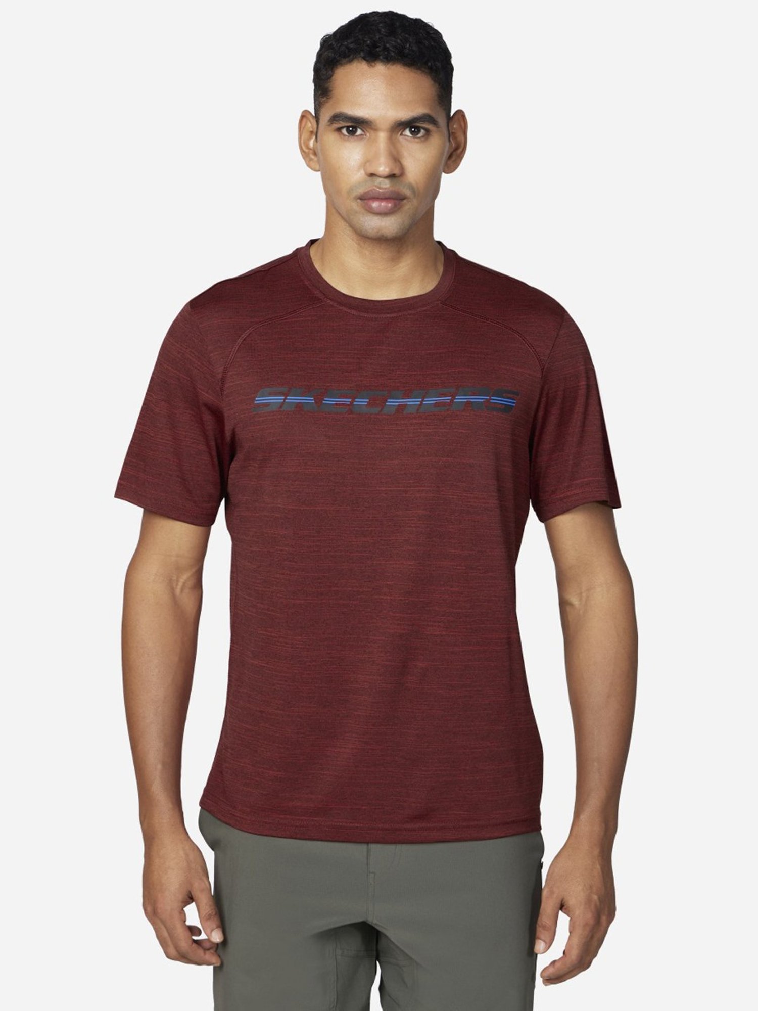 Skechers Red Regular Fit Printed T-Shirt