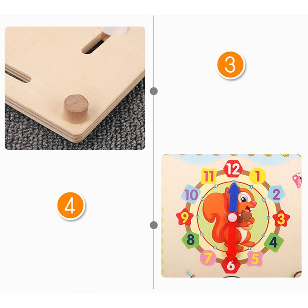 1 Set Wooden Digital Clock Alarm Calendar Learning Early Educational Toy Versatile Clock for Date Weather Week Month Season