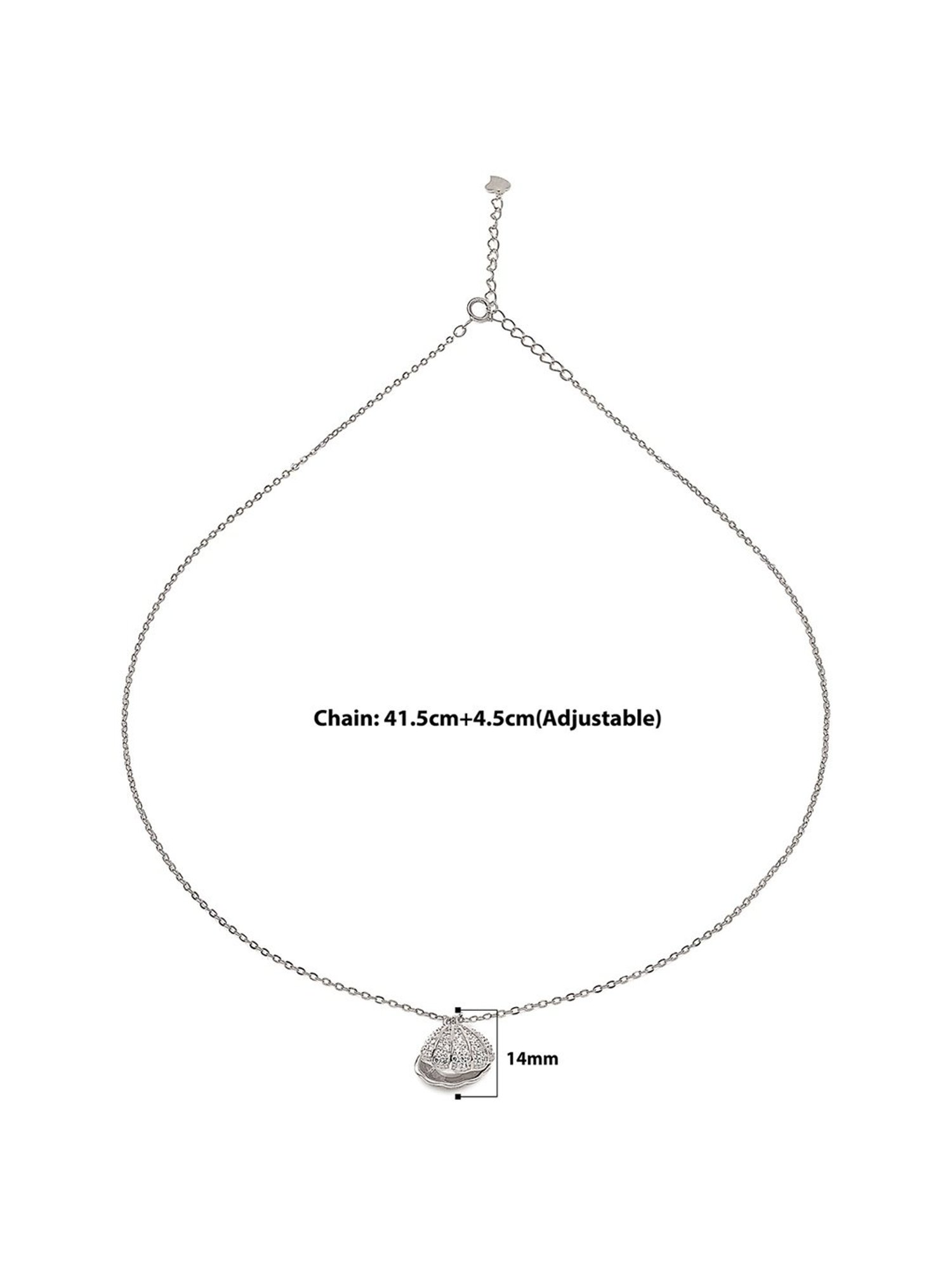 Silberry 92.5 Sterling Silver Open Shell Pendant with Chain