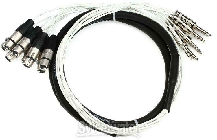 Pro Co MT8BQXF-10 8-channel 1/4" TRS Male to XLR Female Snake - 10 foot