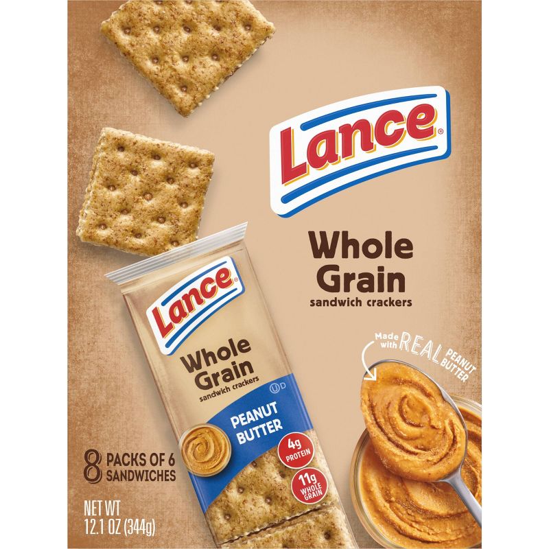 Lance Whole Grain Peanut Butter Cracker Sandwiches - 12.1oz