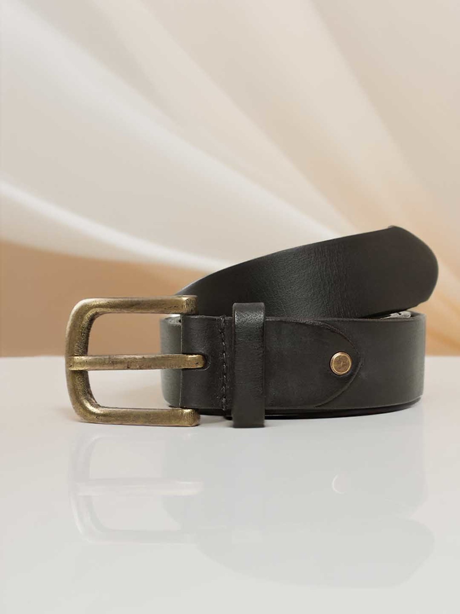 Art N Vintage Black Leather Waist Belt For Men