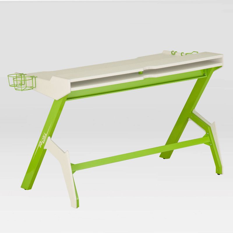 Ergonomic Computer Gaming Desk Green - Techni Sport