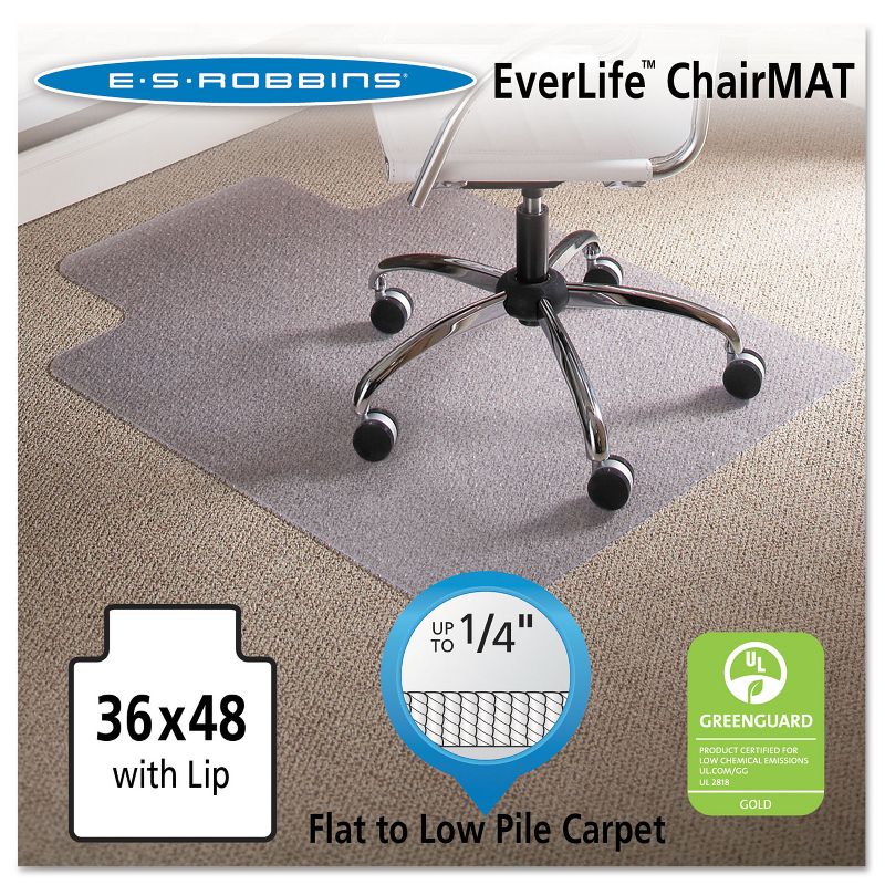 3'10"x5' Rectangle Solid Office Chair Mat Clear - Staples