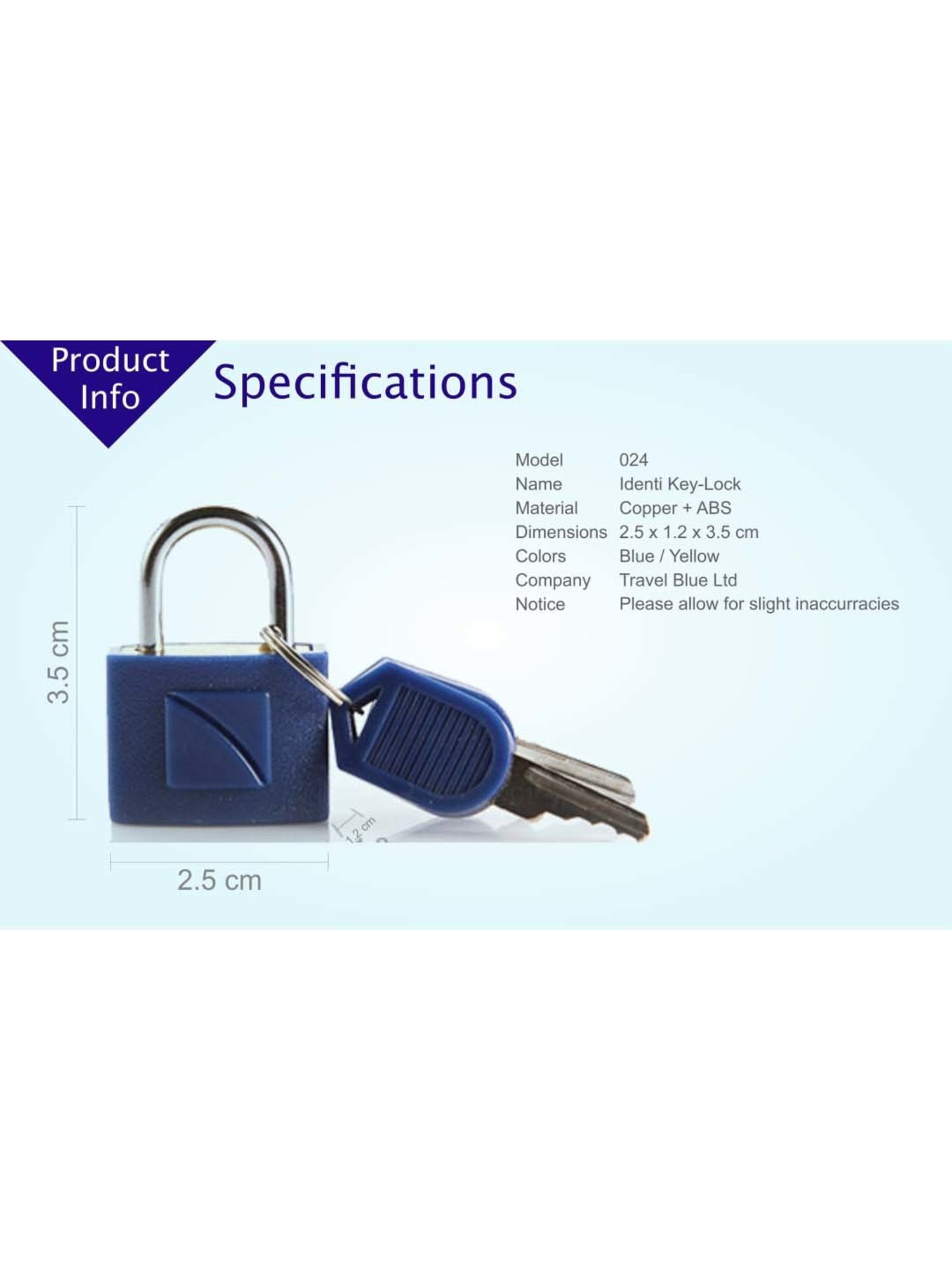 Travel Blue Blue Lock - Pack of 2