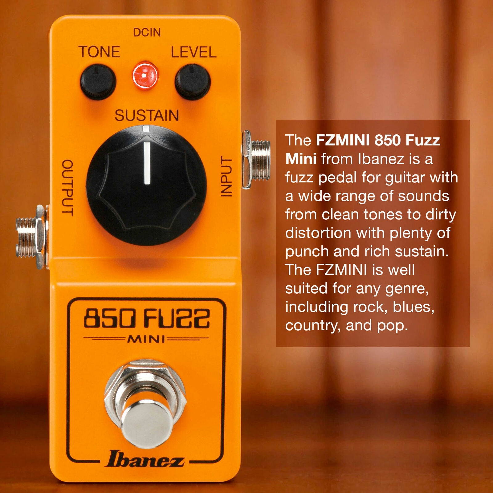 Ibanez 850 Fuzz FZ Mini Fuzz Pedal Made in Japan with 2 Patch Cables and Cloth