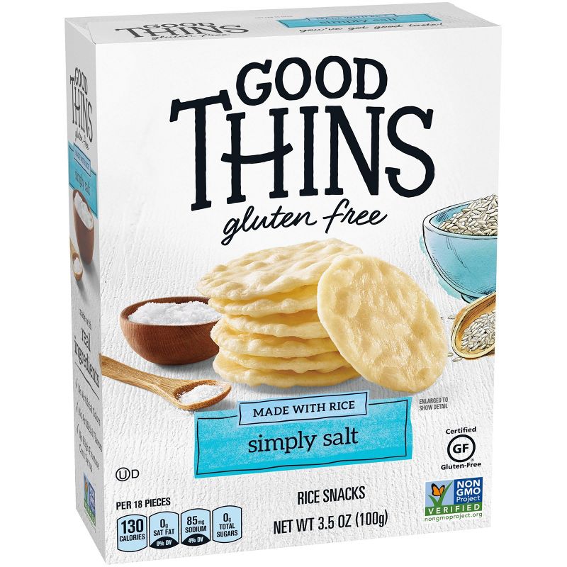 Good Thins Simply Salt Rice Snacks Gluten Free Crackers - 3.5oz