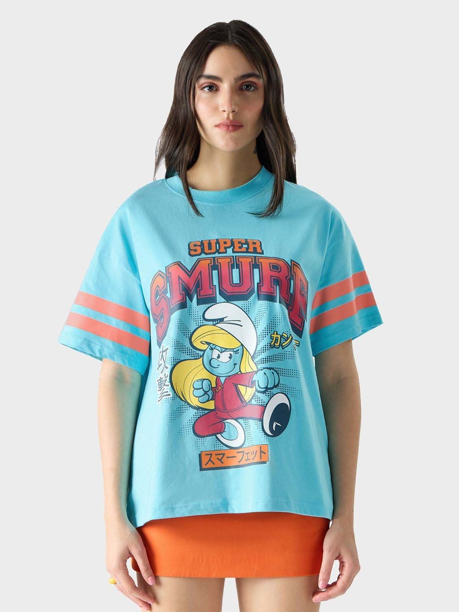 The Souled Store Blue Cotton Printed T-Shirt