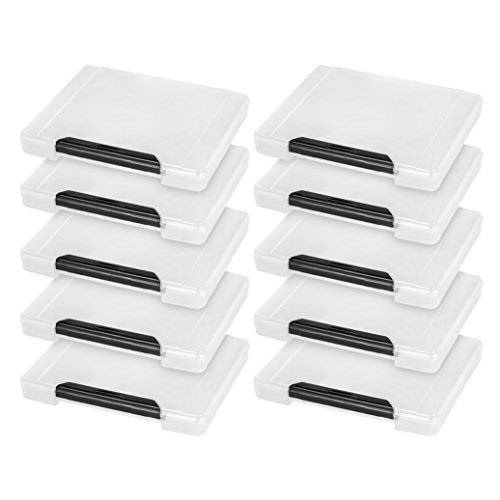 iris portable project case with buckle, 10 pack, clear