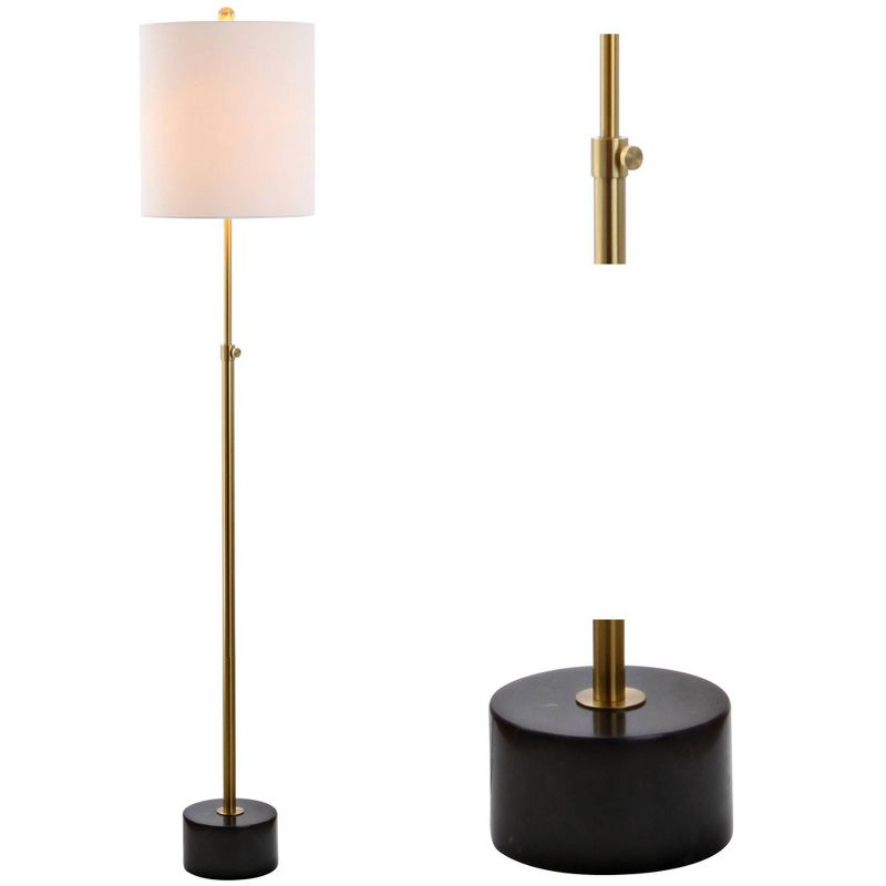66" Metal Crosby Adjustable Height Floor Lamp (Includes LED Light Bulb) Gold - JONATHAN Y
