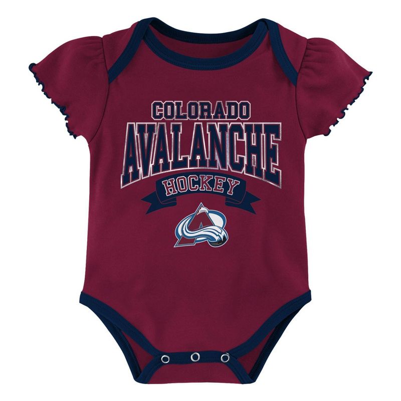 NHL Colorado Avalanche Girls' Winning Goal Bodysuit Set 3pk - 12M