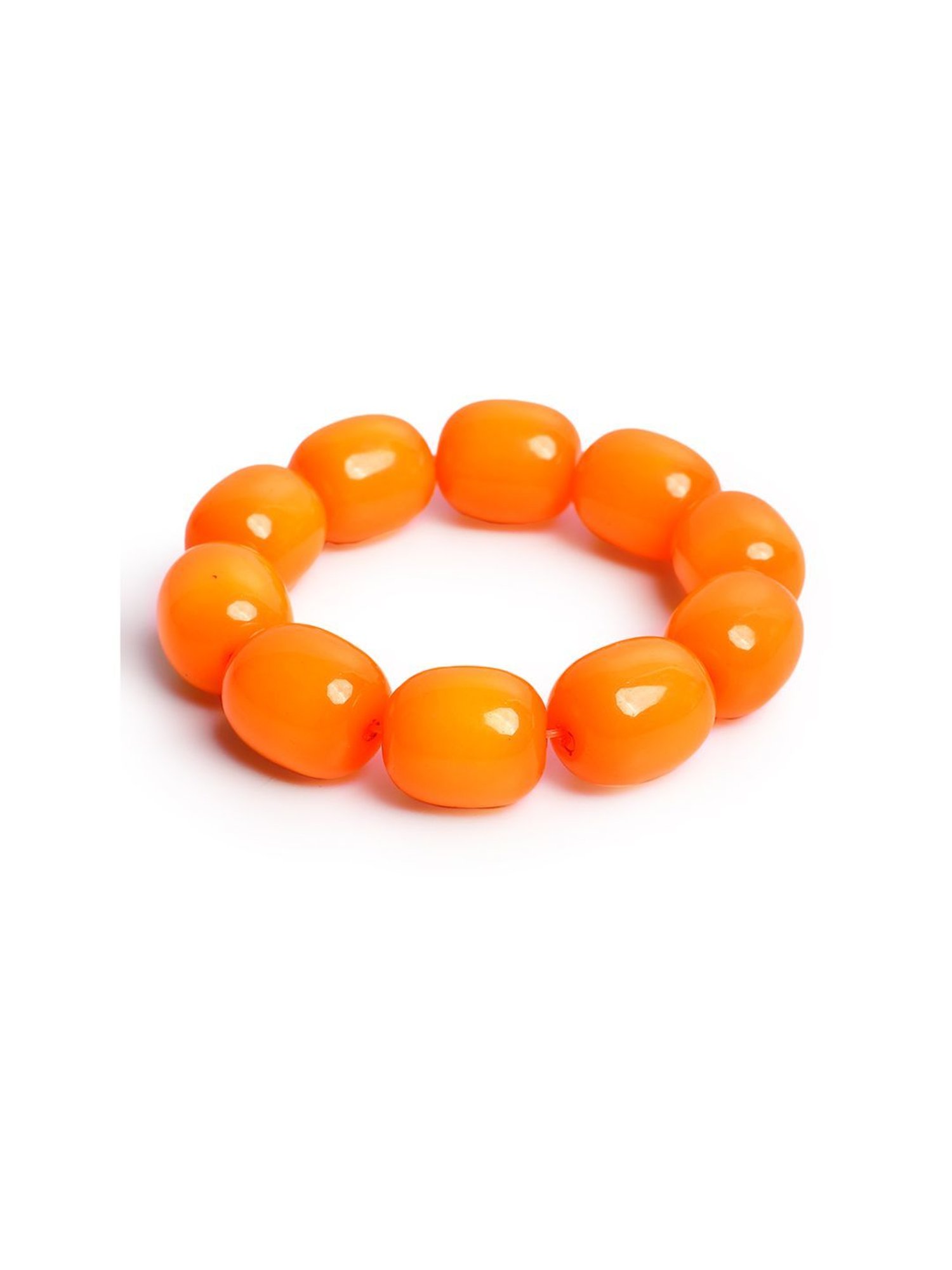 IMLI STREET Orange Artificial Stone Stretchable Bracelet for Women