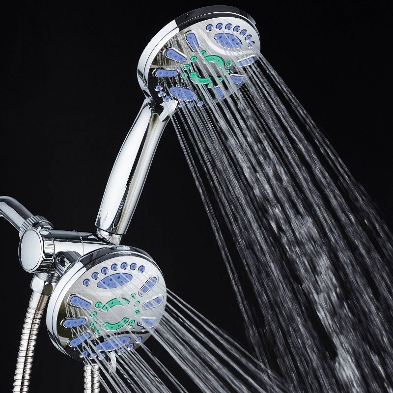 48 Setting Elite High Pressure Ultra Luxury Three-Way Shower Head Combo Chrome - AquaDance