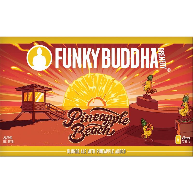 Funky Buddha Pineapple Beach Blonde Ale Beer - 6pk/12 fl oz Cans