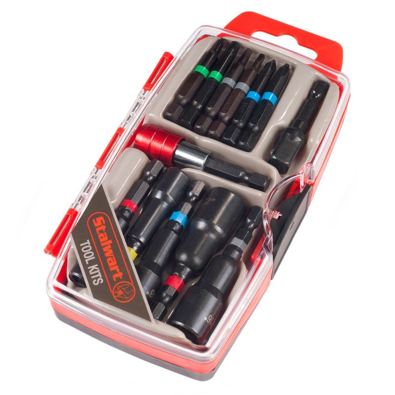 Stalwart 13pc Power Bit and SAE Nut Driver Set Clear