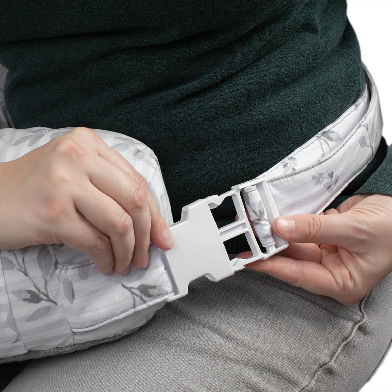 Boppy Best Latch Nursing Pillow - Gray Pennydot Leaf Stripe