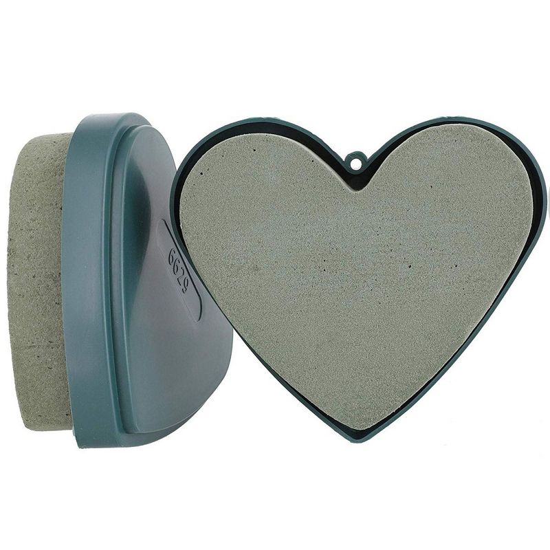 Bright Creations 6 Piece Heart Shaped Floral Wet Foam for Fresh Flower Arrangements, 5" x 4.5" x 1.7"