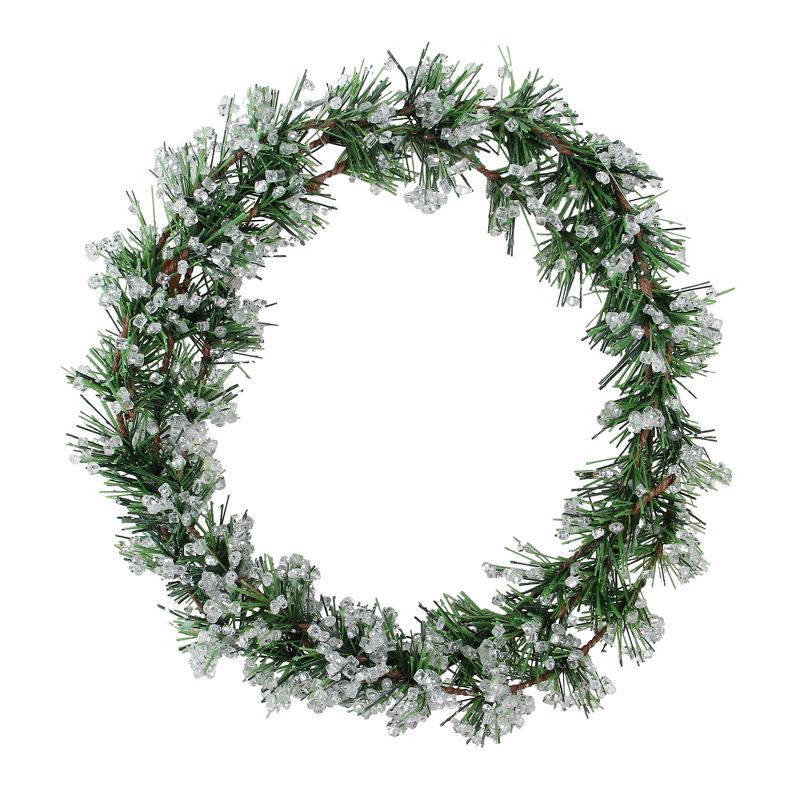 Northlight Frosted Pine Cone and Foliage Artificial Christmas Twig Wreath - 15 Inch, Unlit