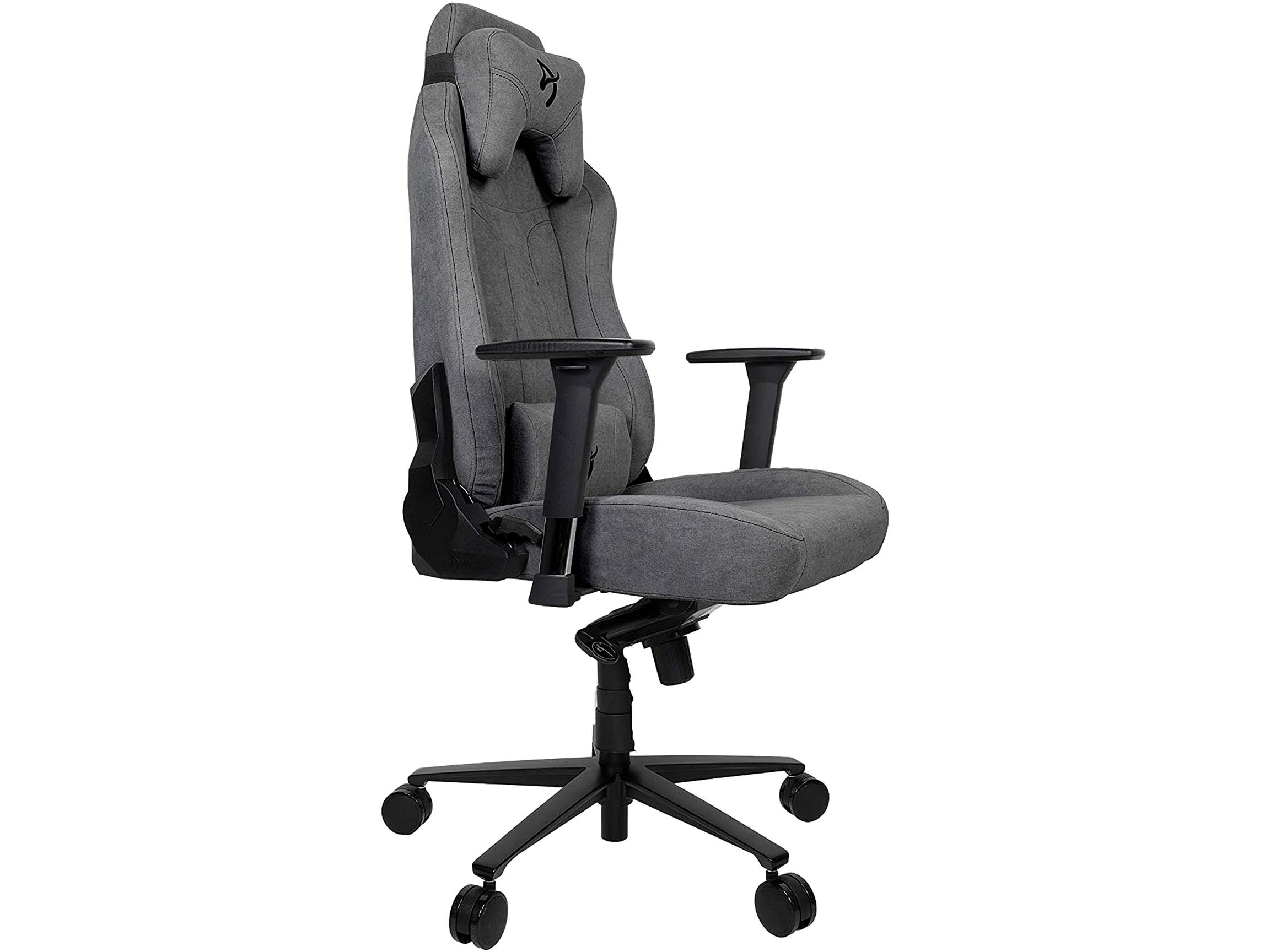 Arozzi VERNAZZA-SFB-ASH Vernazza Soft Fabric Gaming Chair 3D Armrests Tilt + Lock Recline, Ash
