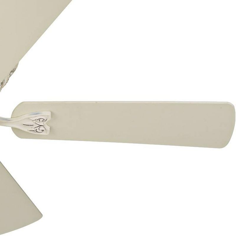 52" Casa Vieja French Hugger Ceiling Fan with Light LED Dimmable Remote Rubbed White Frosted Glass for Living Room Kitchen Bedroom