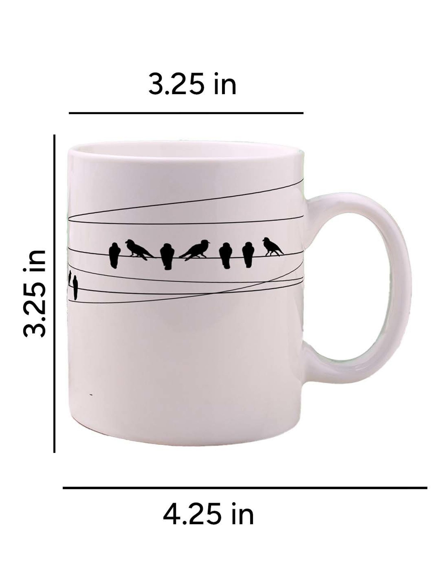 Nestroots White Stoneware Feathered Haven Coffee Mug (0.325 L)