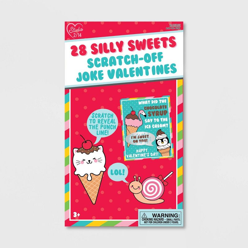 28ct Silly Sweets Scratch-Off Joke Valentines