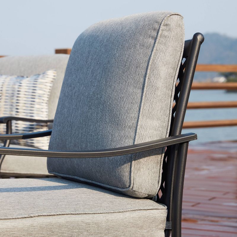 5pc Patio Steel Patio Seating Sets Gray - Lokatse