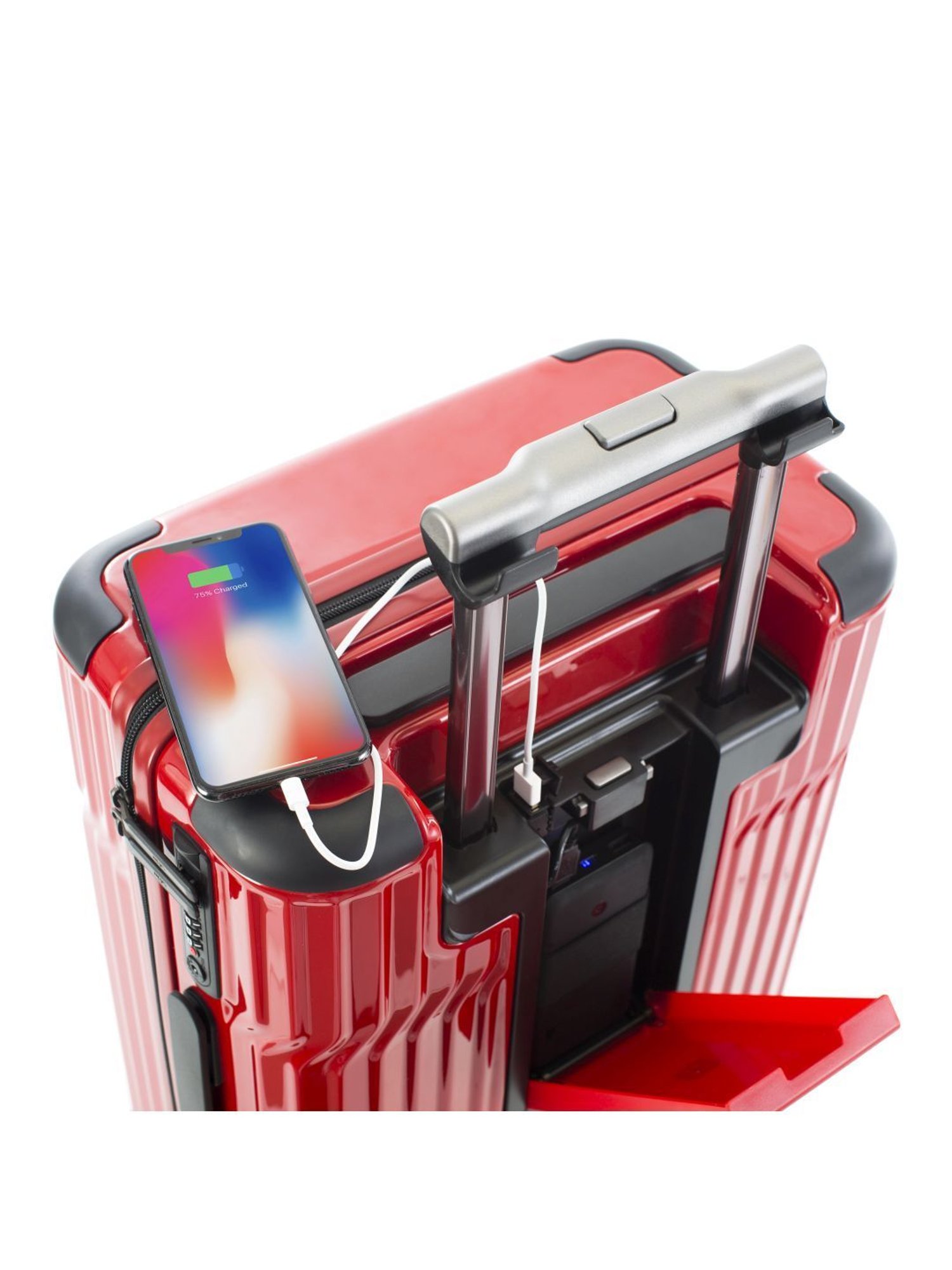 HEYS Tekno Red Textured Hard Cabin Trolley Bag -21 cm