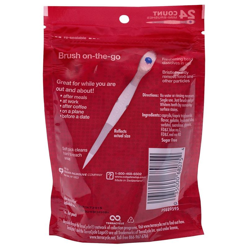 Colgate Optic White Wisp Disposable Mini Toothbrushes - Coolmint - 24ct