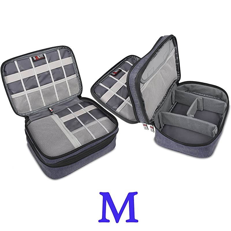 3Pcs Universal Travel Cable Organizer Electronics Accessories Carry Bag for Cables, Cord, USB Flash Drive, Battery and More, Black