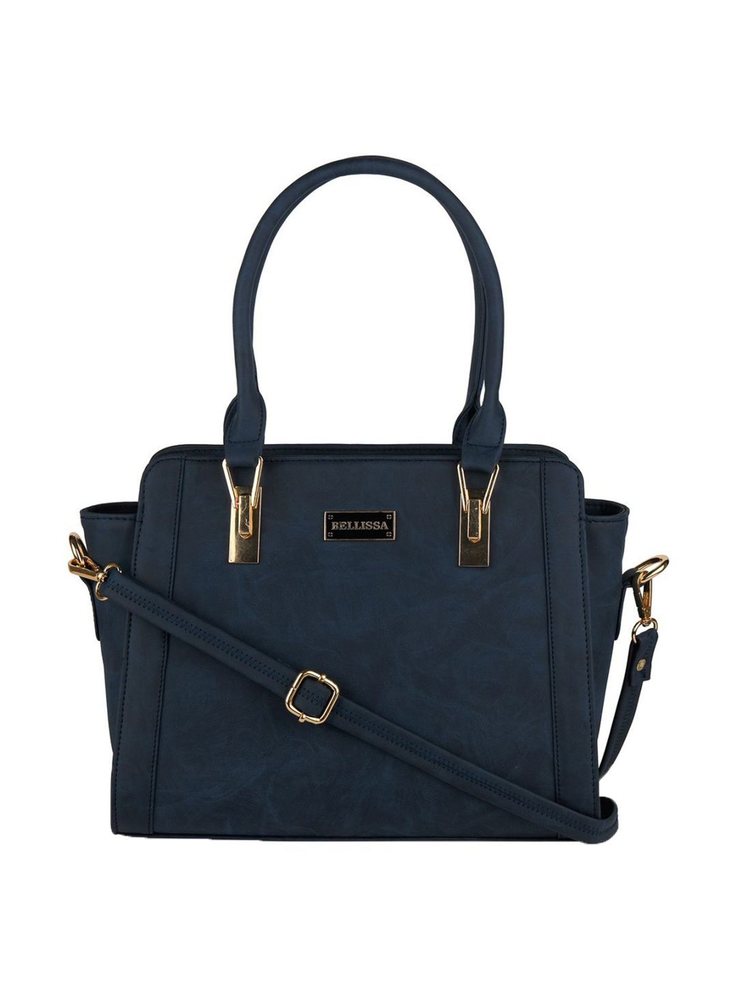 Bellissa Blue Solid Medium Elegant Shoulder Handbag