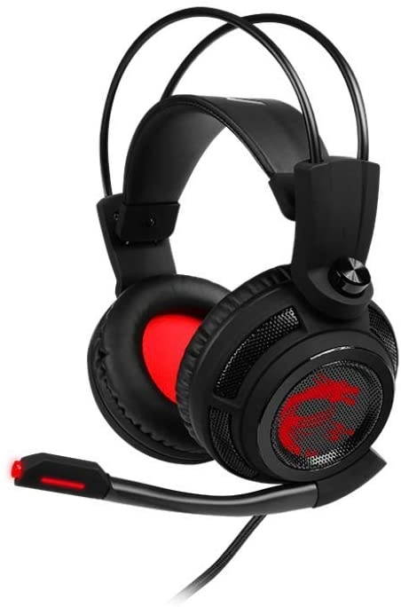 MSI Gaming Headset with Microphone, Enhanced Virtual 7.1 Surround Sound, Intelligent Vibration System (DS 502)