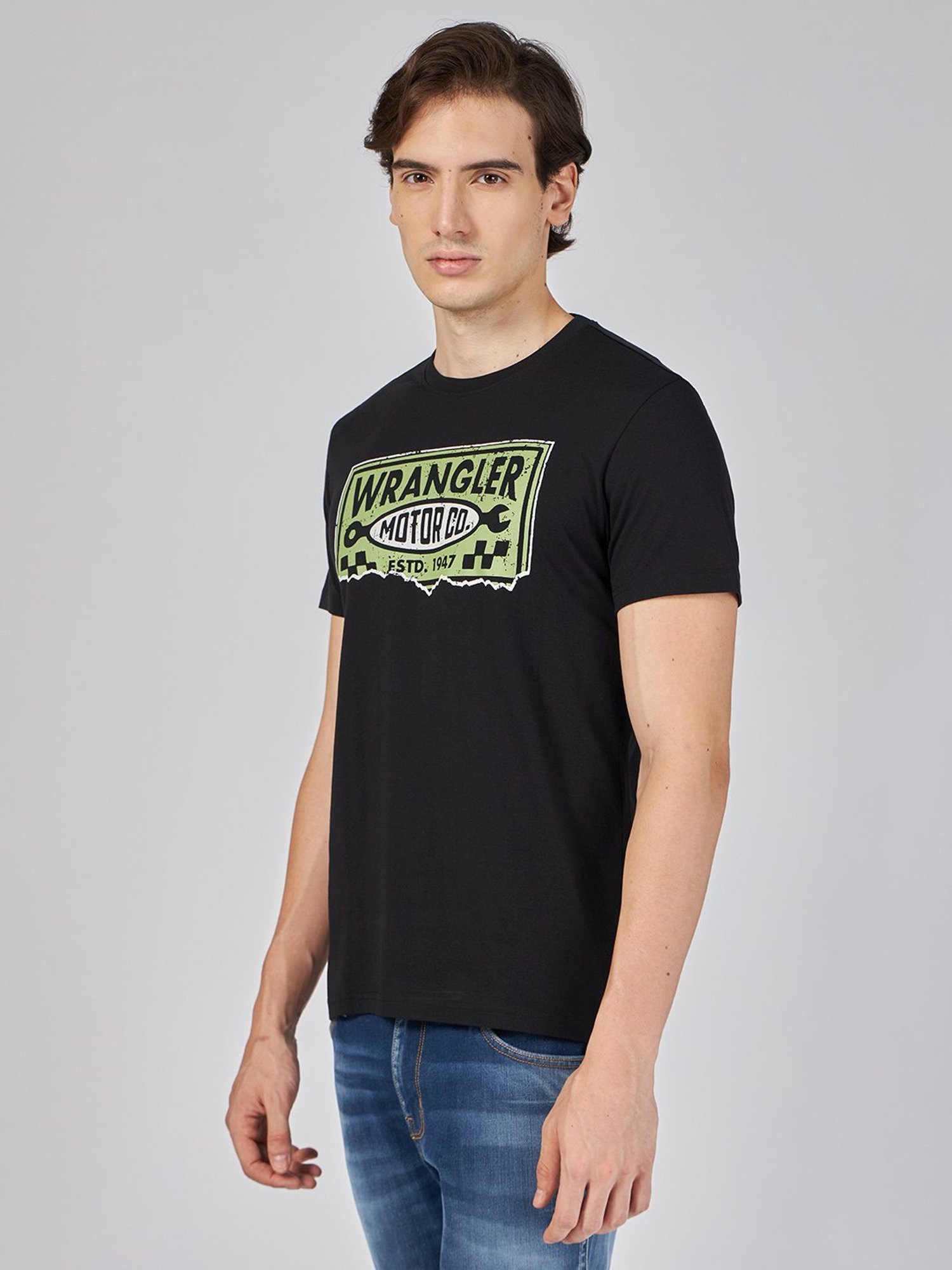 Wrangler Black Beauty Regular Fit Printed T-Shirt