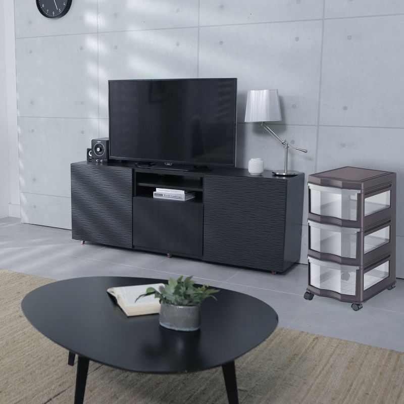 Life Story Classic 3 Shelf Storage Organizer Plastic Drawers, Gray (2 Pack)