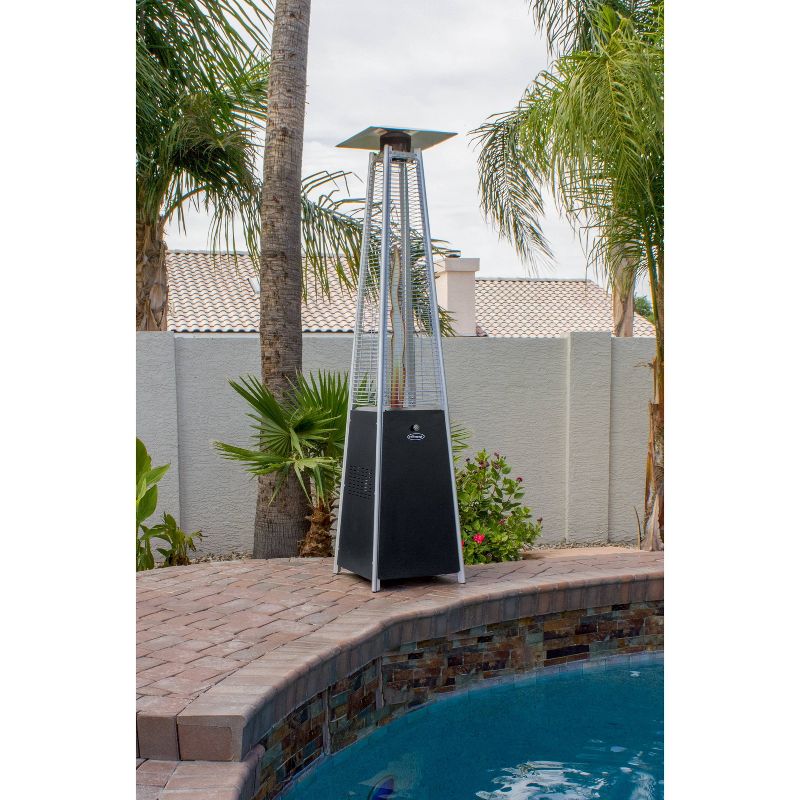 Metal Glass Tube Portable Propane Patio Heater - Black - AZ Patio Heaters