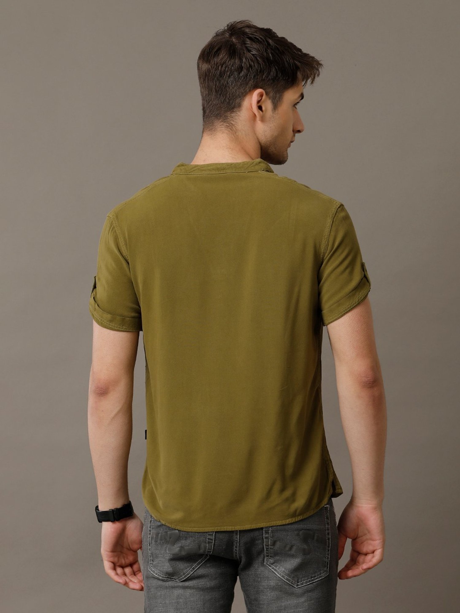 Identiti Green Slim Fit Shirt