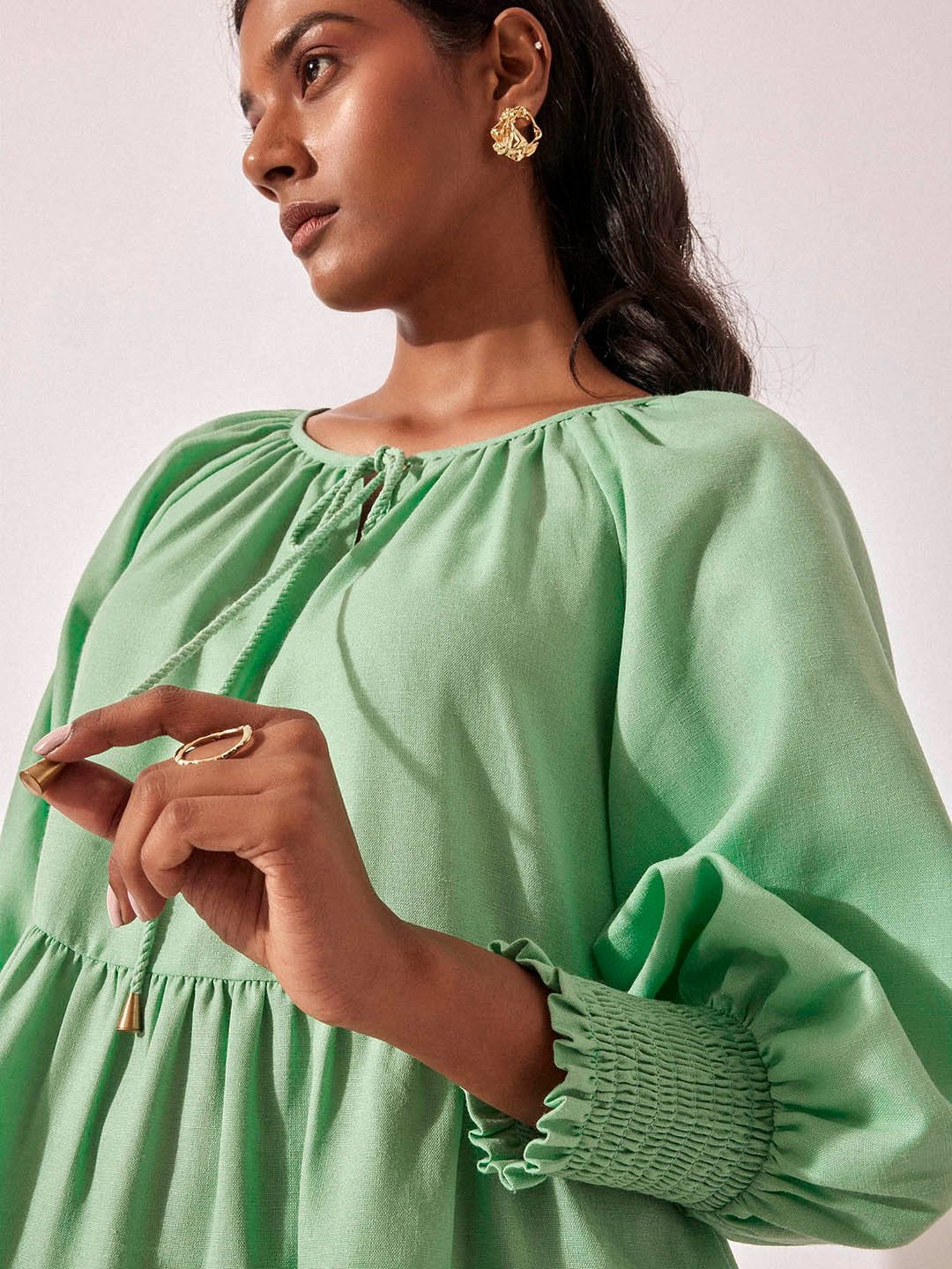 The Label Life Green Tiered Dress