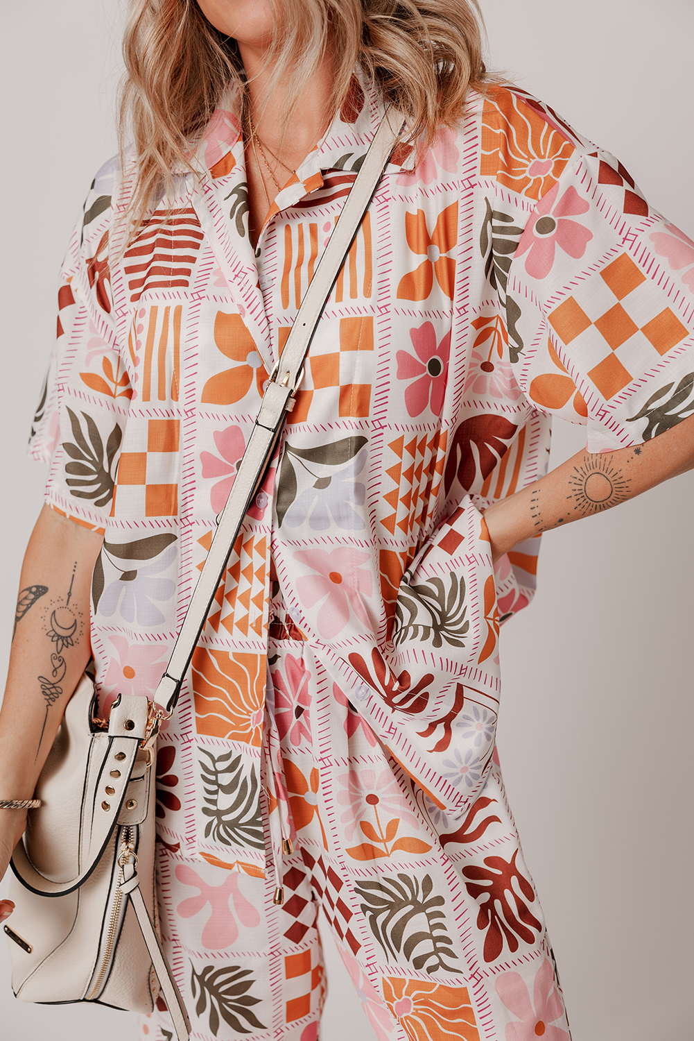 Green Solid Color Quilted Long Sleeve Top and Wide Leg Pants Set