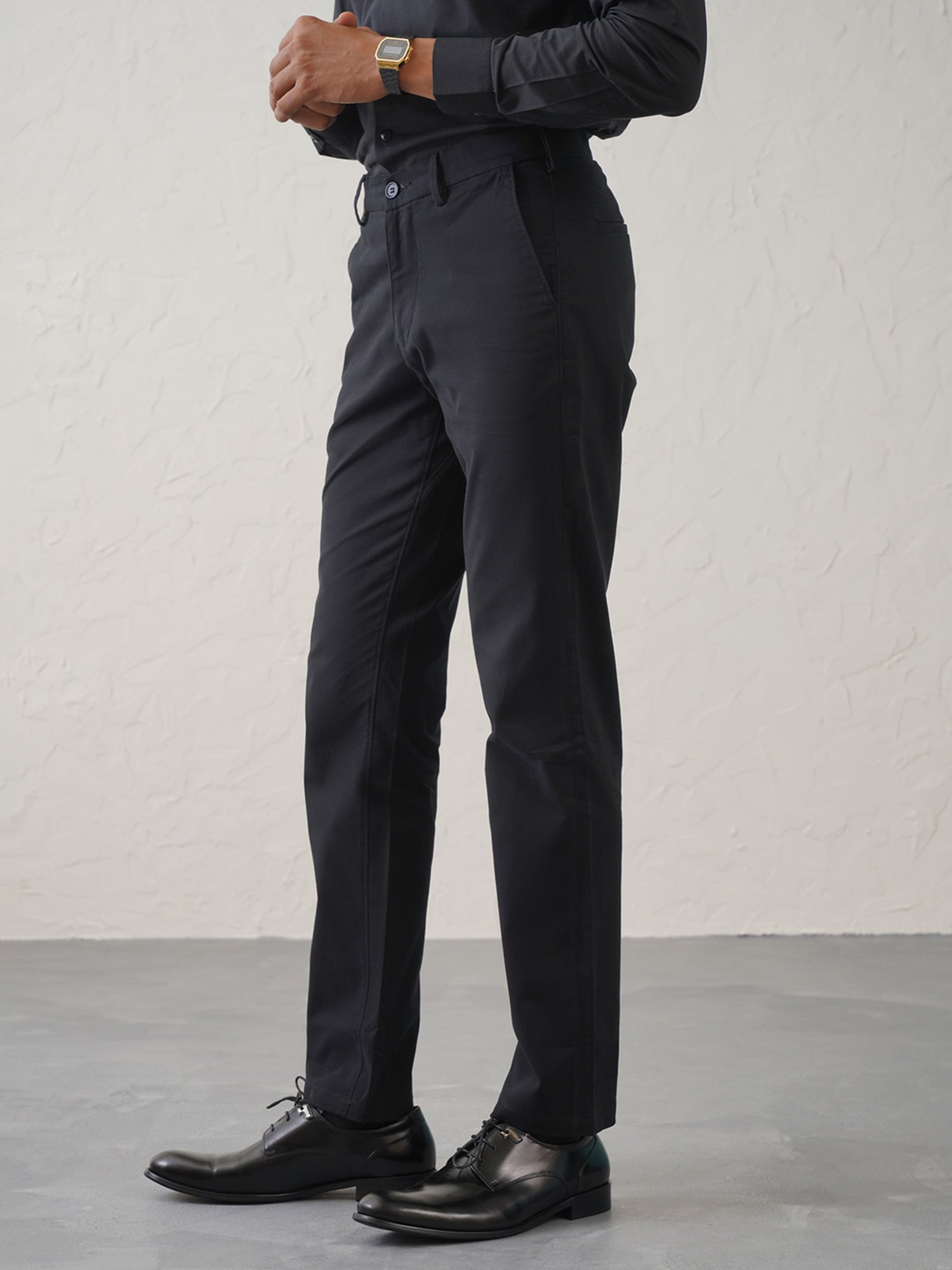 MinusOne Black Regular Fit Chinos