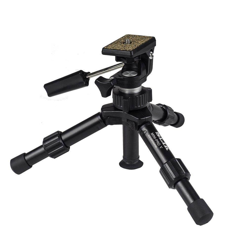 SLIK Mini-Pro V Tripod with 2-Way Pan/Tilt Head, Black (611-352)