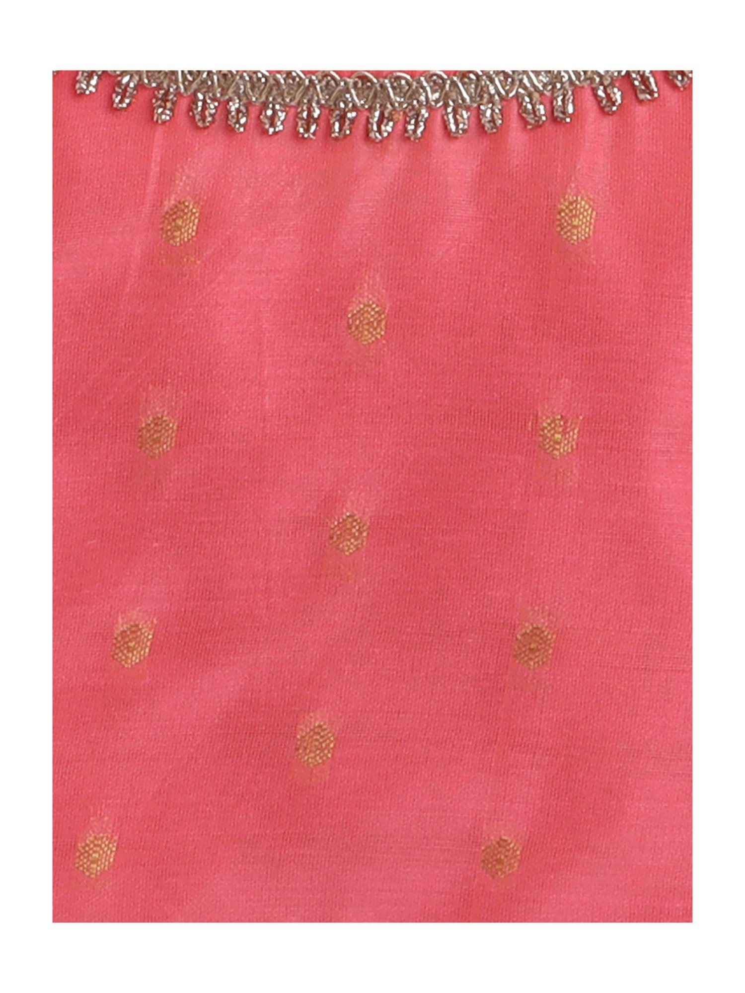 Many Frocks Kids Coral & Grey Embellished Lehenga, Choli with Dupatta