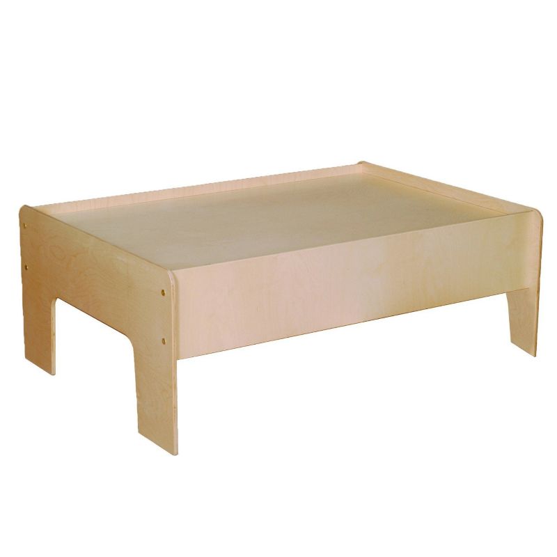 Little Colorado 46.75 x 32 x 19 Inch Large Indoor Home Kids Toddler Toy Room Premium Wooden Activity Game Play Art School Table, Natural