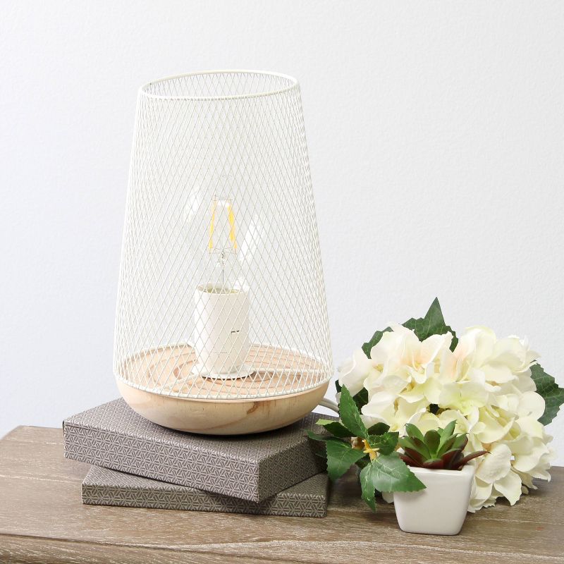 Wired Mesh Uplight Table Lamp White - Simple Designs