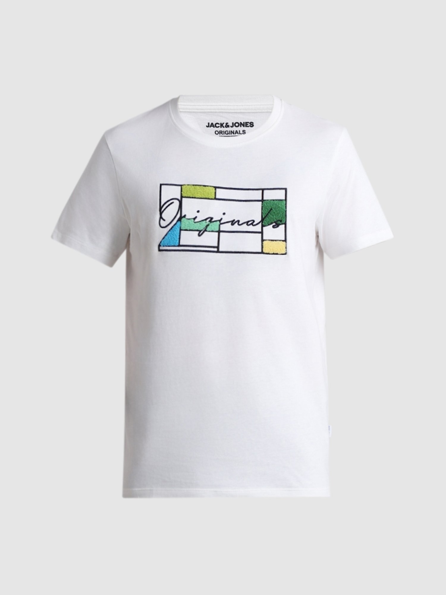 Jack & Jones Cloud Dancer Cotton Regular Fit Printed T-Shirt