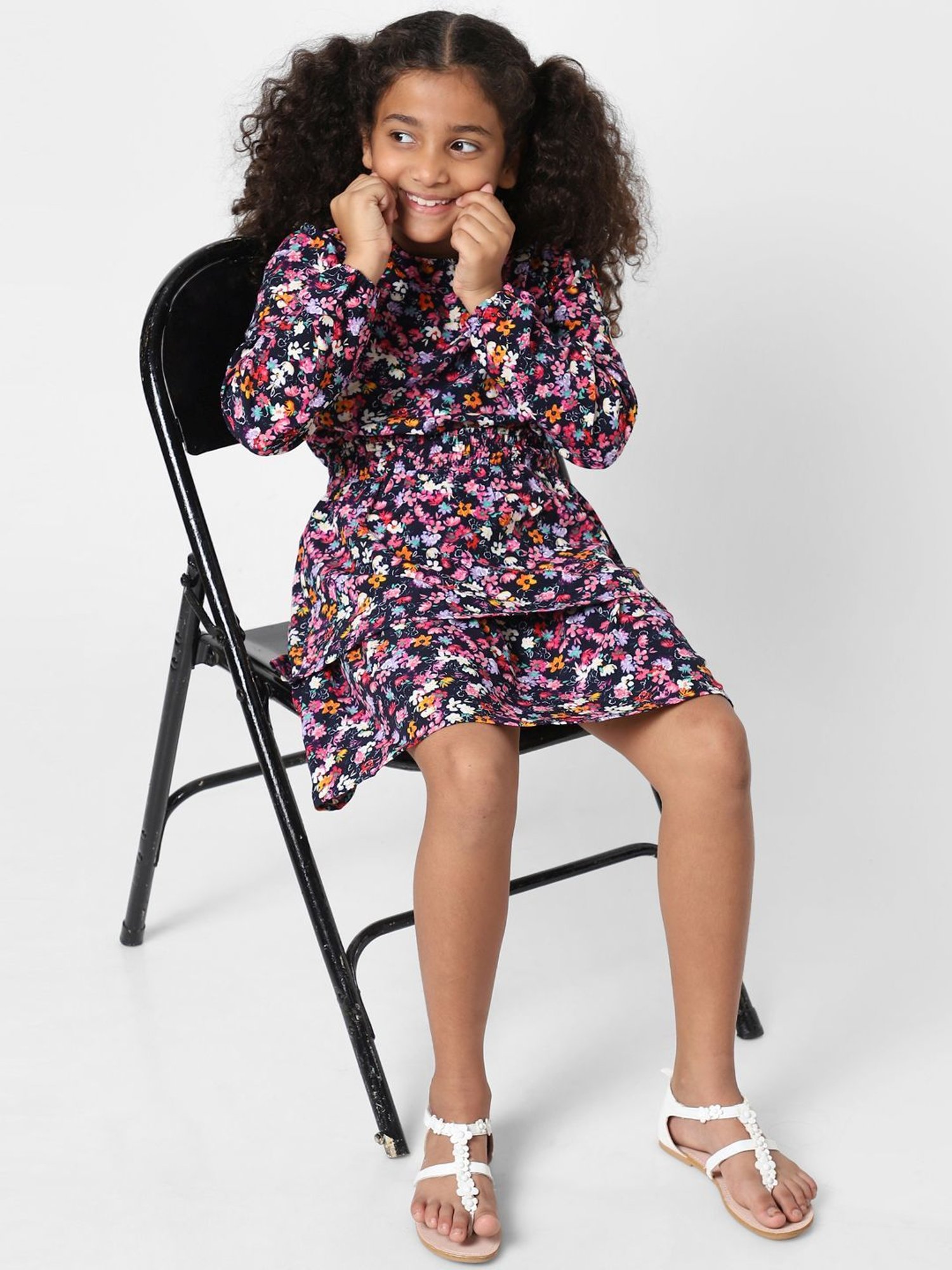 KIDS ONLY Multicolor Floral Print Full Sleeves Dress