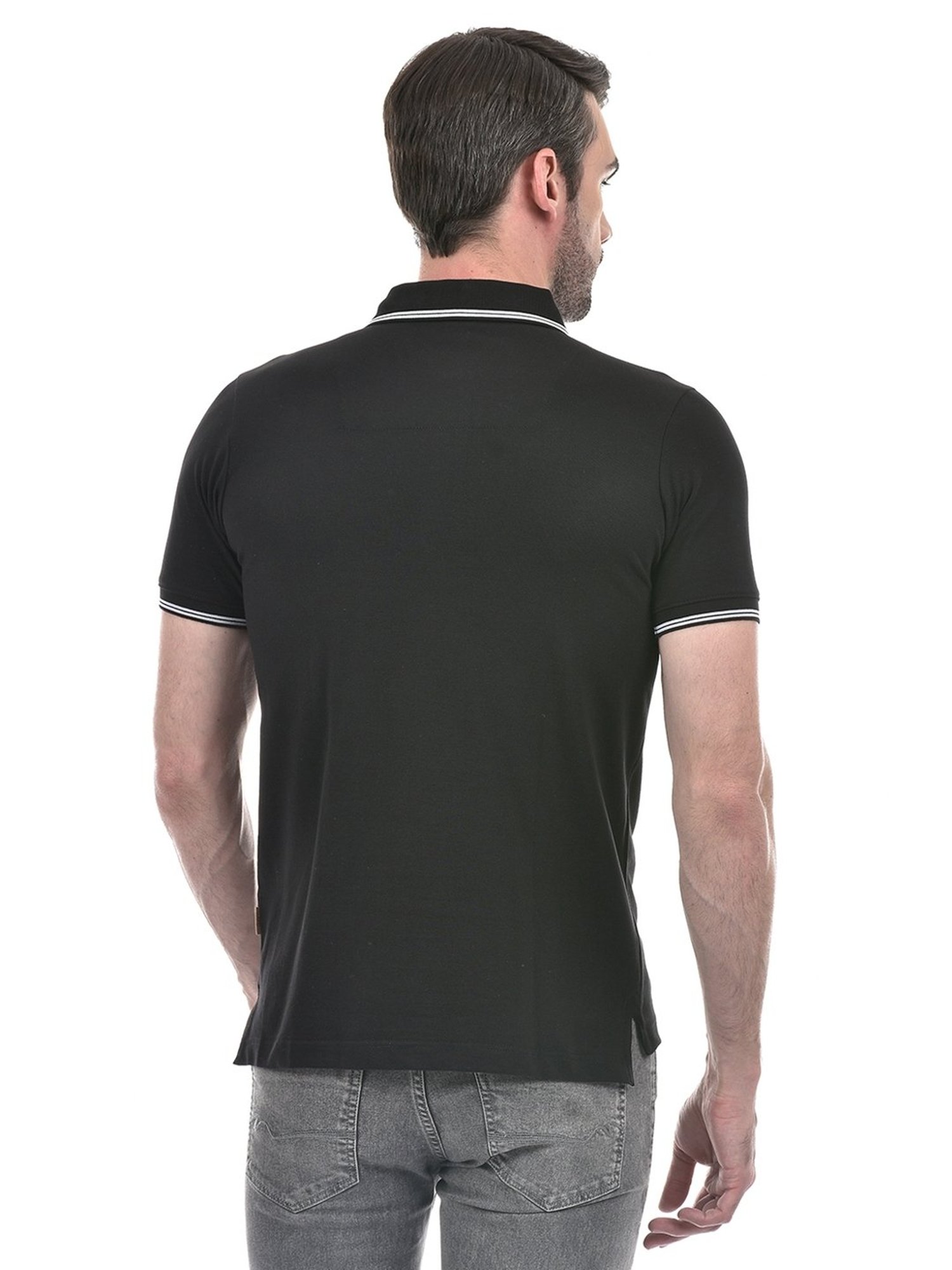 Numero Uno Black Regular Fit Polo T-Shirt